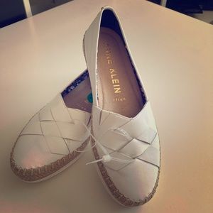 Brand new Anne Klein white loafers